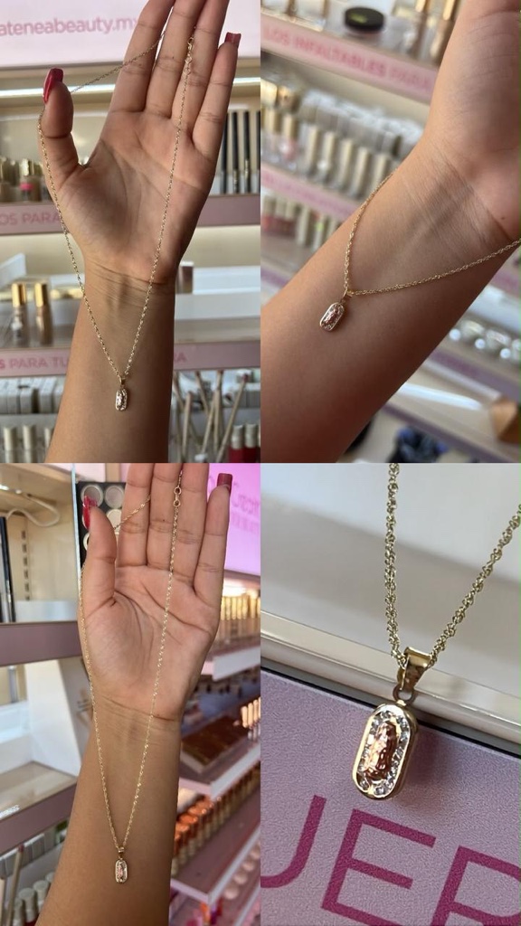 Cadena Singapur + dije oval virgen