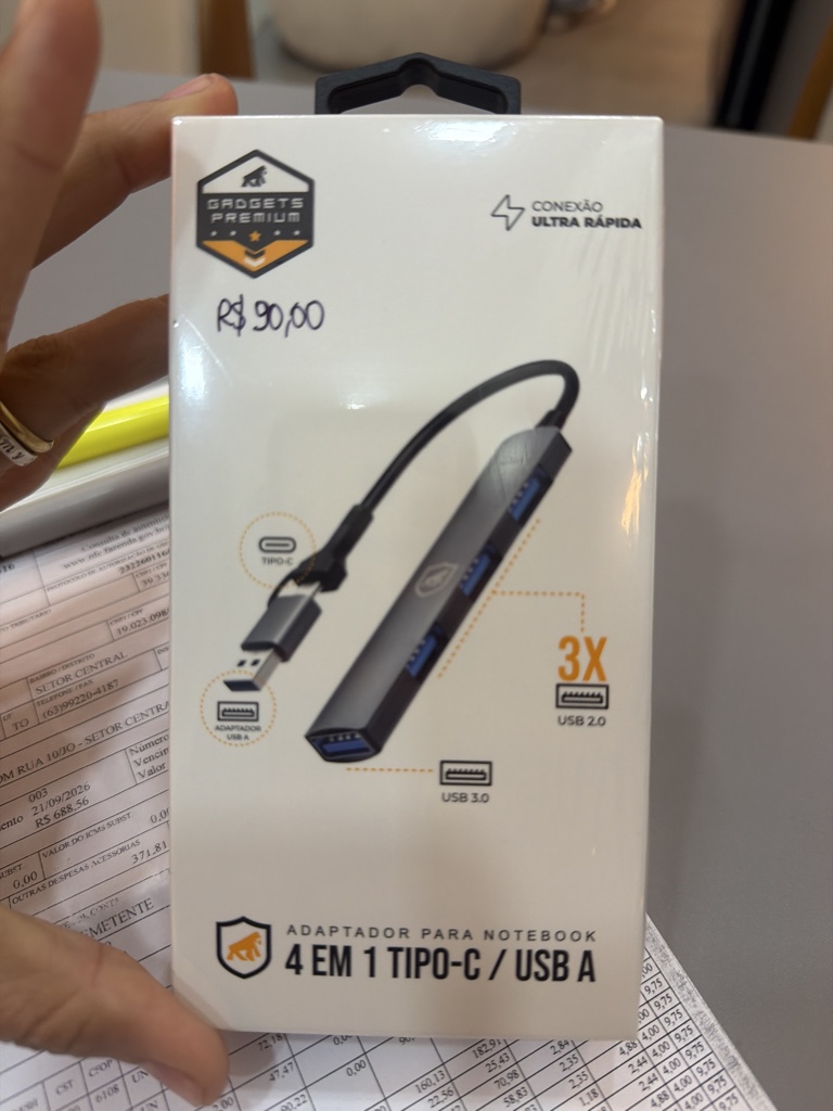 Adaptador Hub USB-C / USB-A 4 em 1 - Gshield