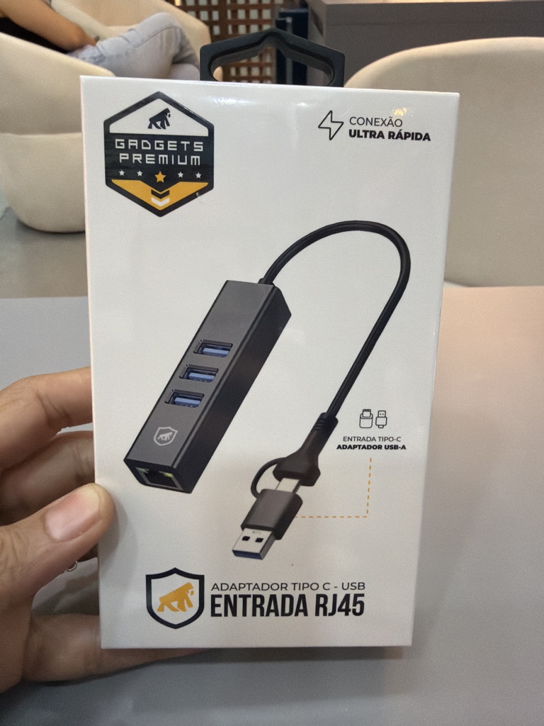 Adaptador Hub Multiportas USB 3.0 com Conector Ethernet LAN - Gshield