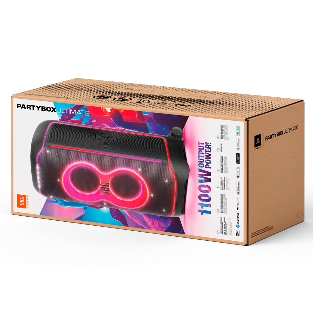 BOCINA JBL PARTYBOX ULTIMATE 1,100w, corriente directa