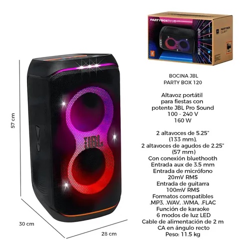 BOCINA JBL PARTY CLUB 120 negra