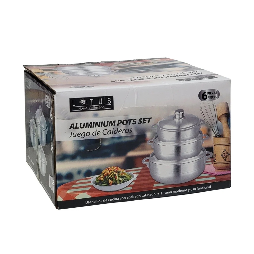 Juego de caldero aluminio lotus