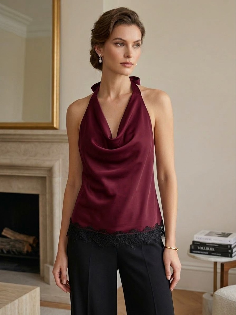 Blusa Satín Encaje TF18003