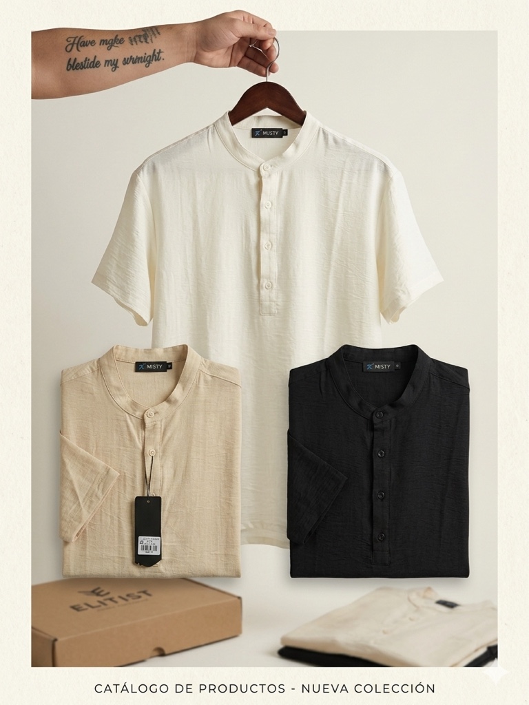 CAMISA LINO MANG CORTA