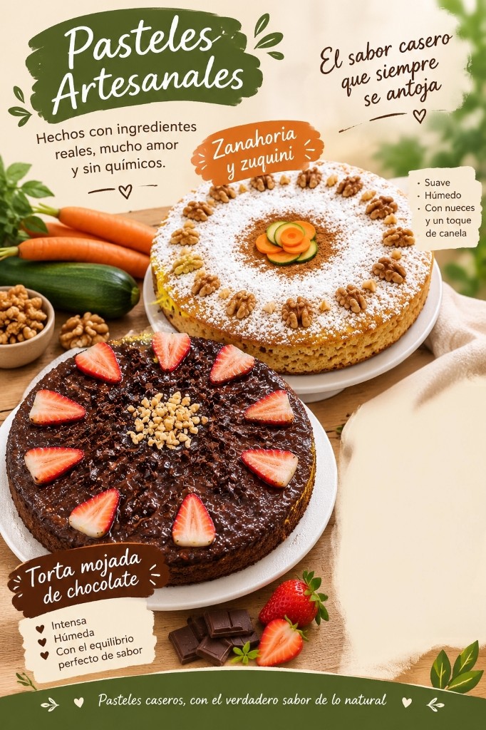 Pastel artesanal de zanahoria y zuchini