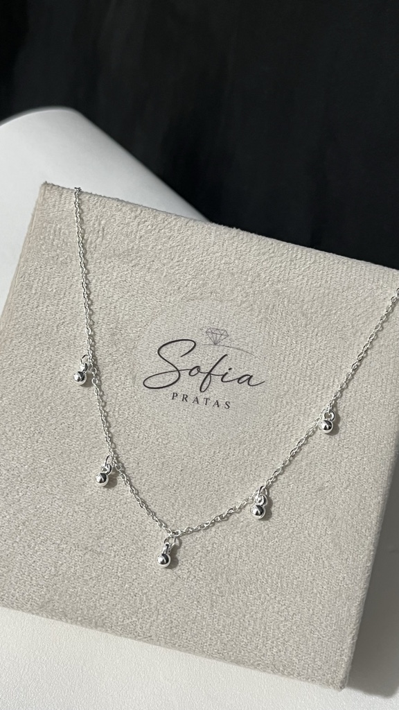 Choker bolinhas pendente-sintonia