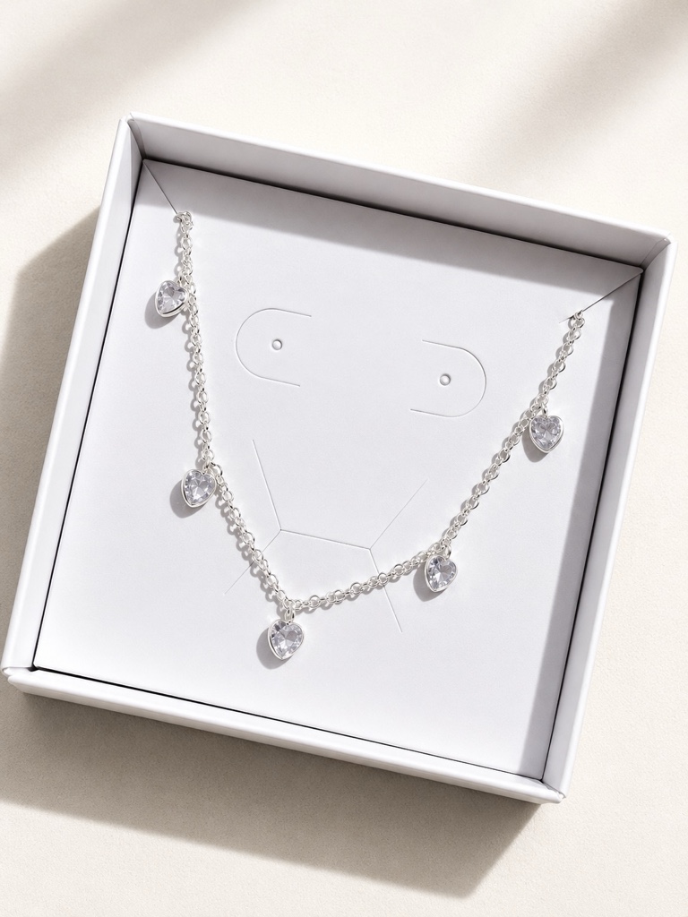 Pulseira 5 Coração Zircônia Cristal