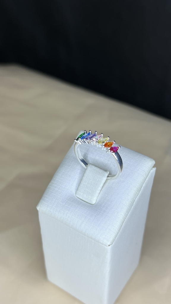 Anel colorido zircônia