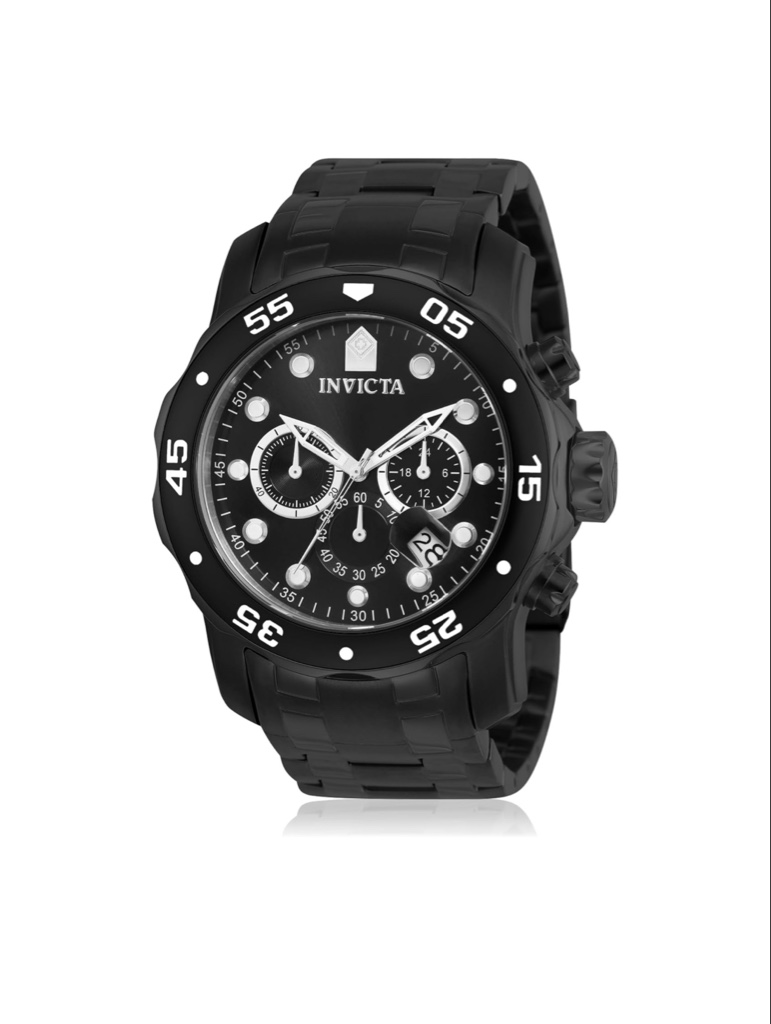 Invicta Pro Diver - Reloj cronógrafo de cuarzo con correa de acero inoxidable, color plateado, modelo 26 0073