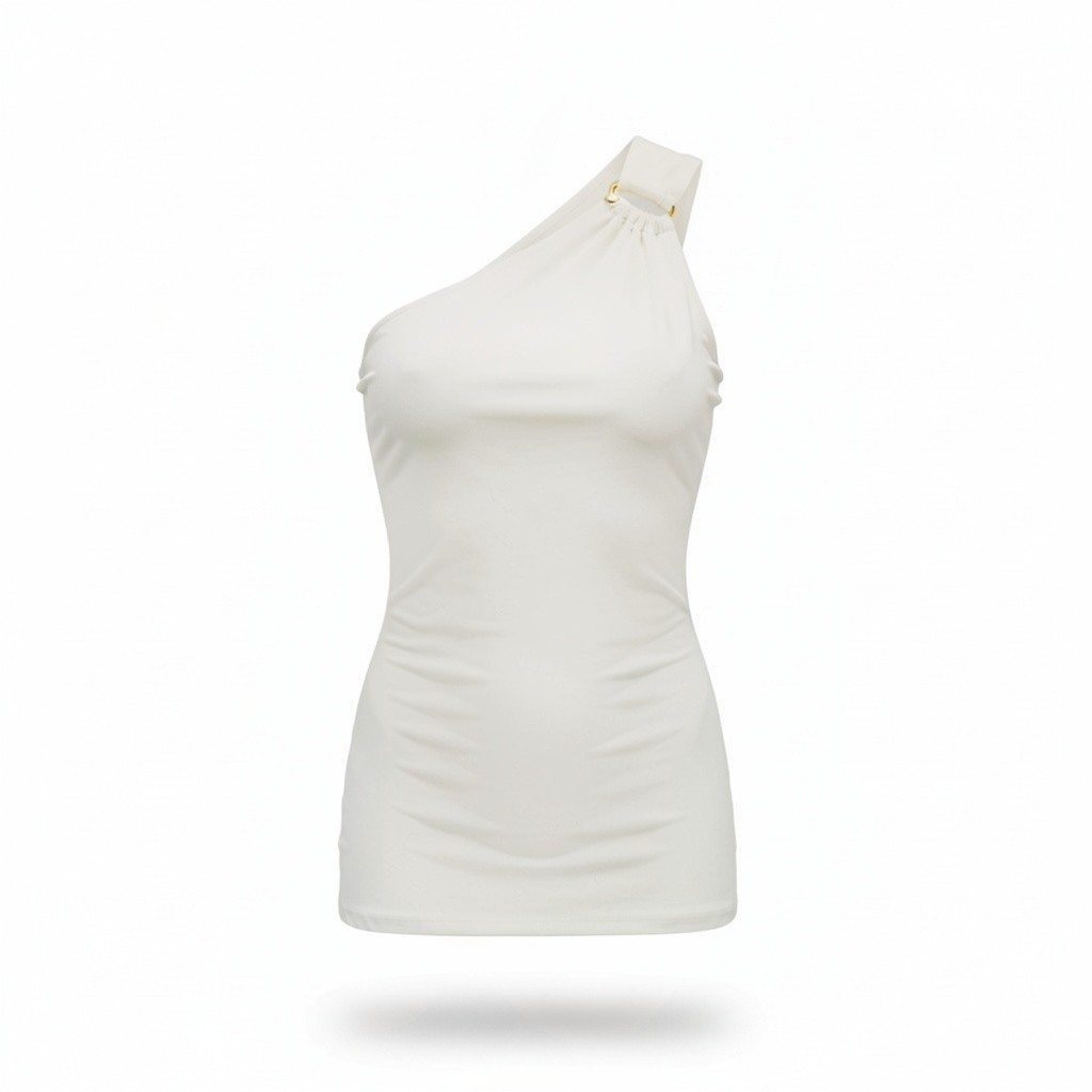 Blusa blanca un hombro Massimo Dutti