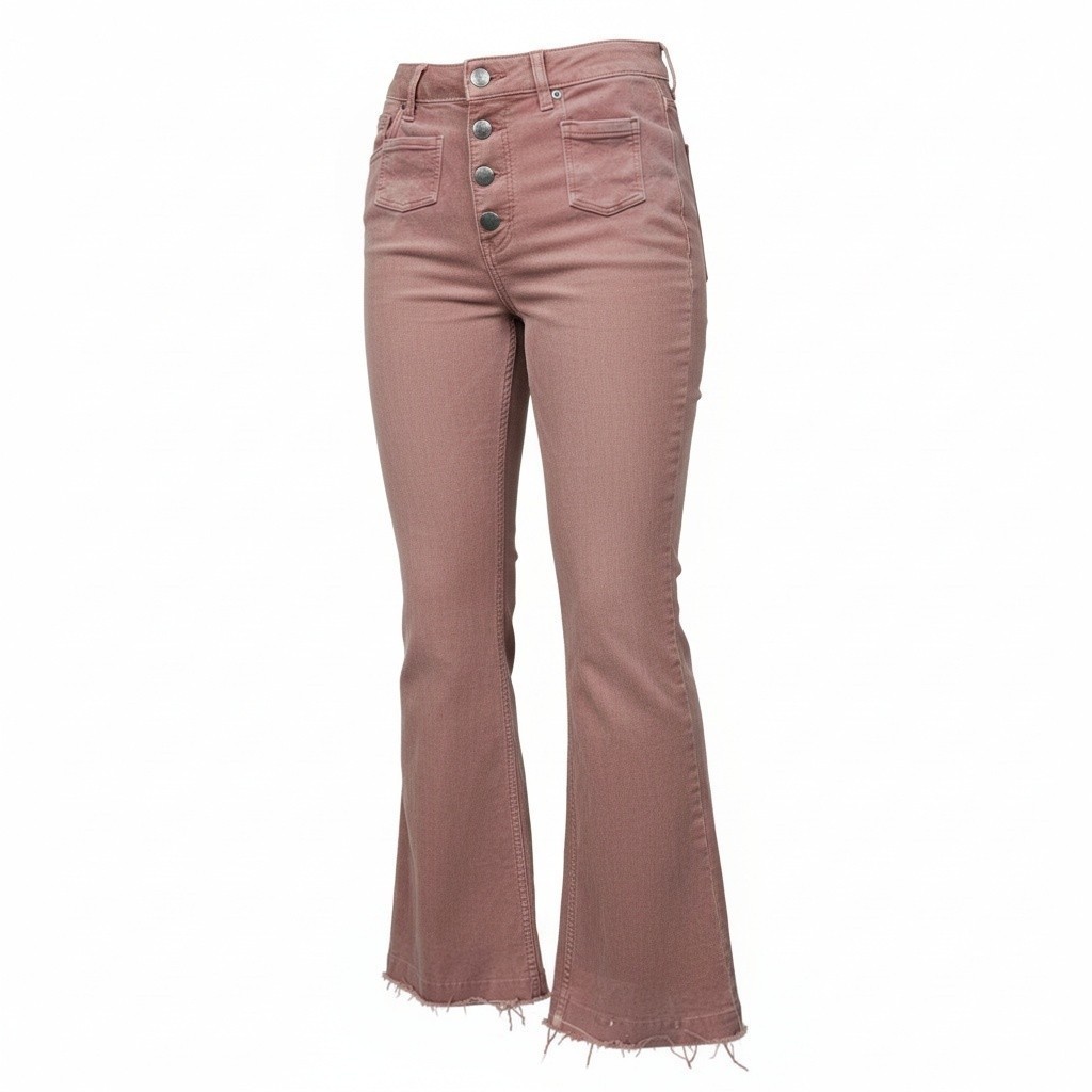 Pantalón rosa campana BERSHKA