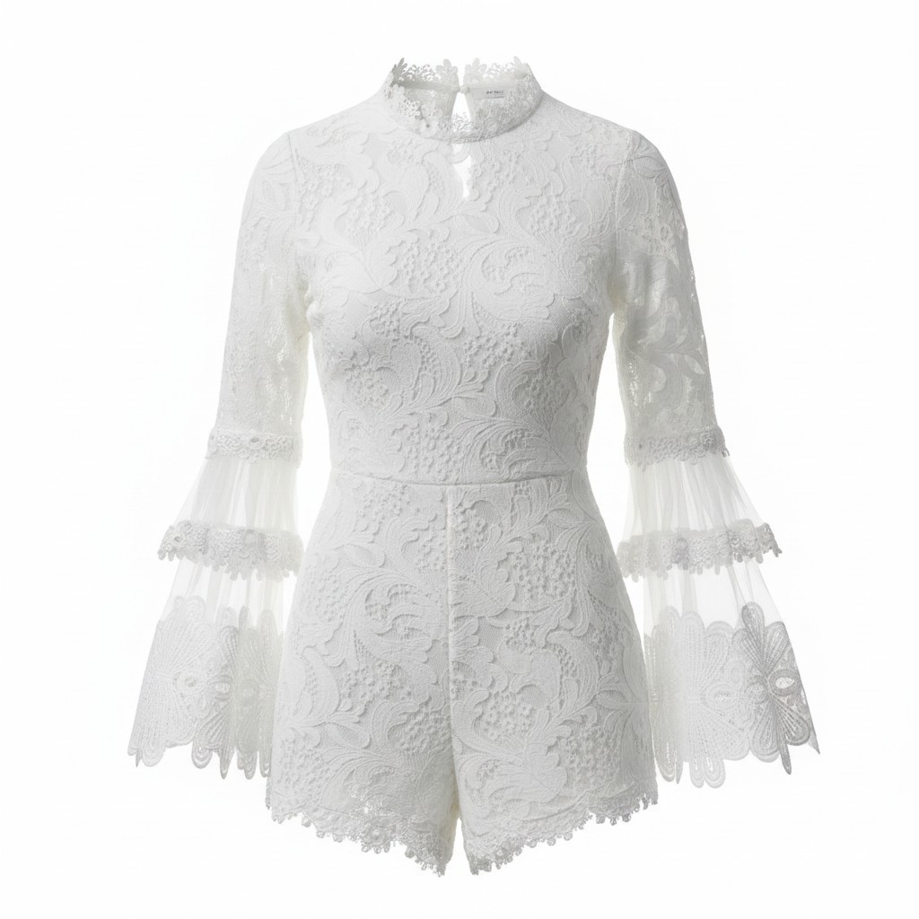 Mono blanco encaje elegante