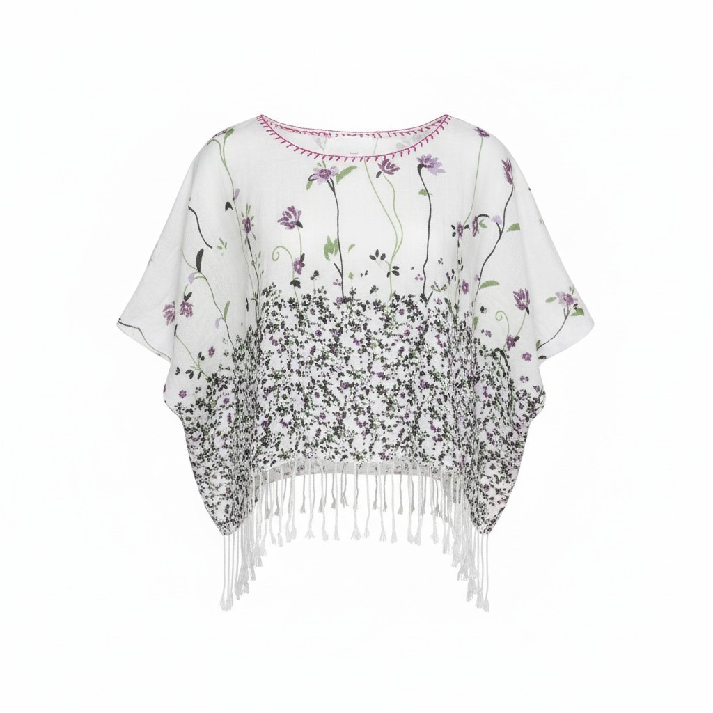 Blusa floral blanca