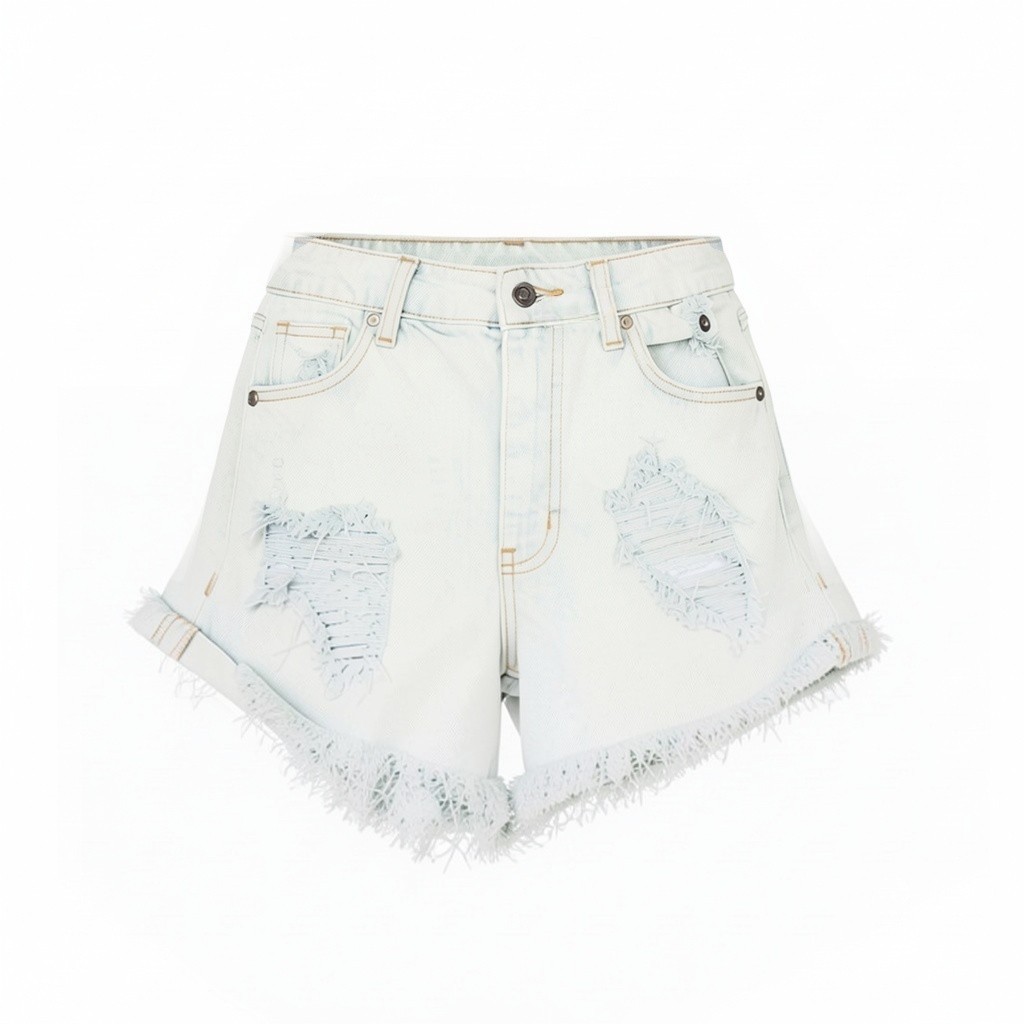 Short blanco de mezclilla rasgado