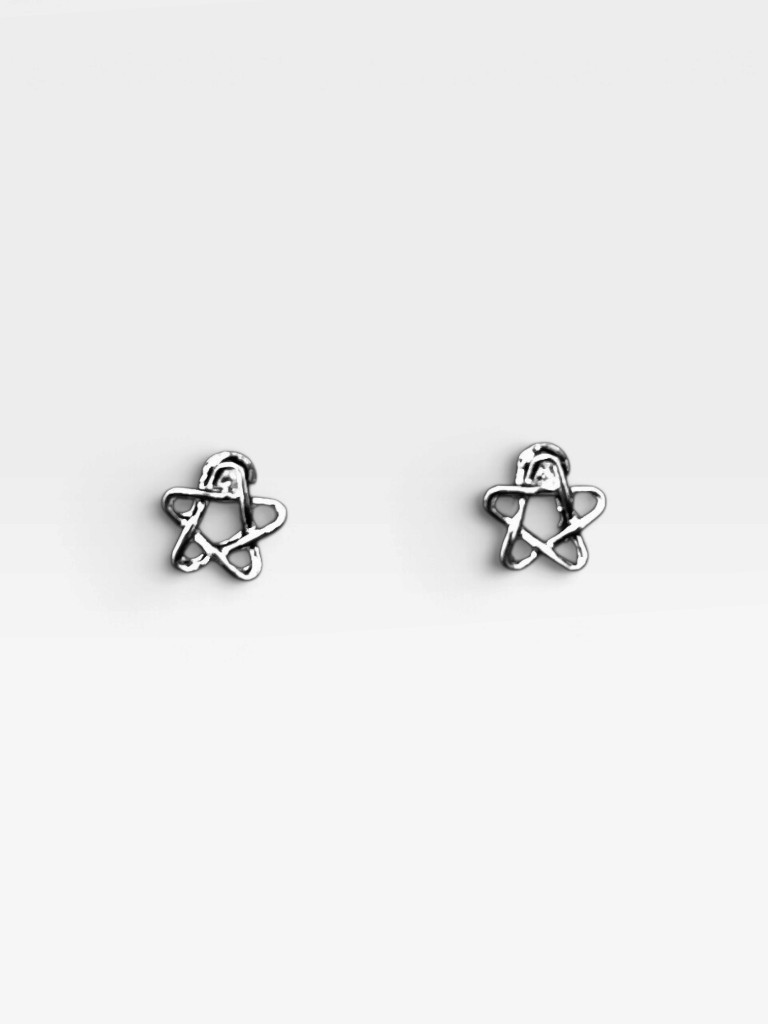 Aretes estrella plateados