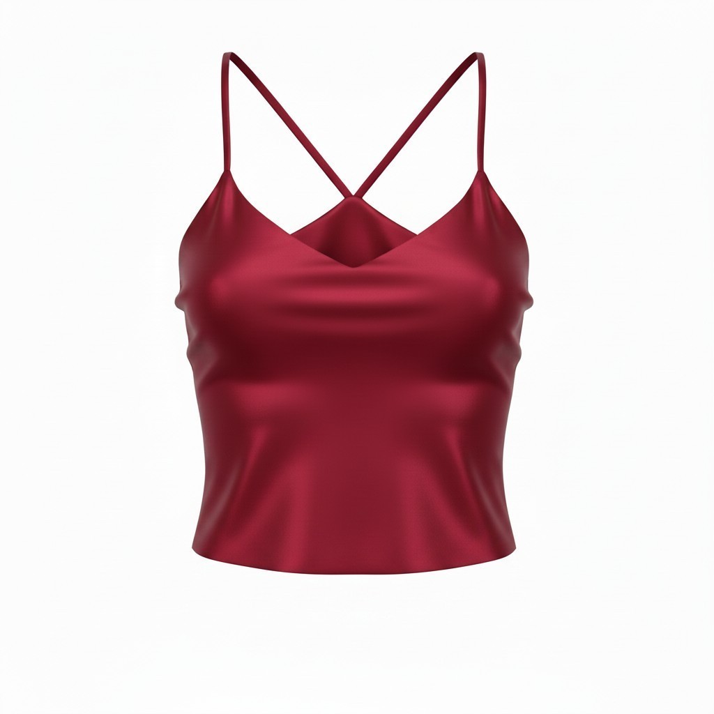 Blusa satin vino tirantes