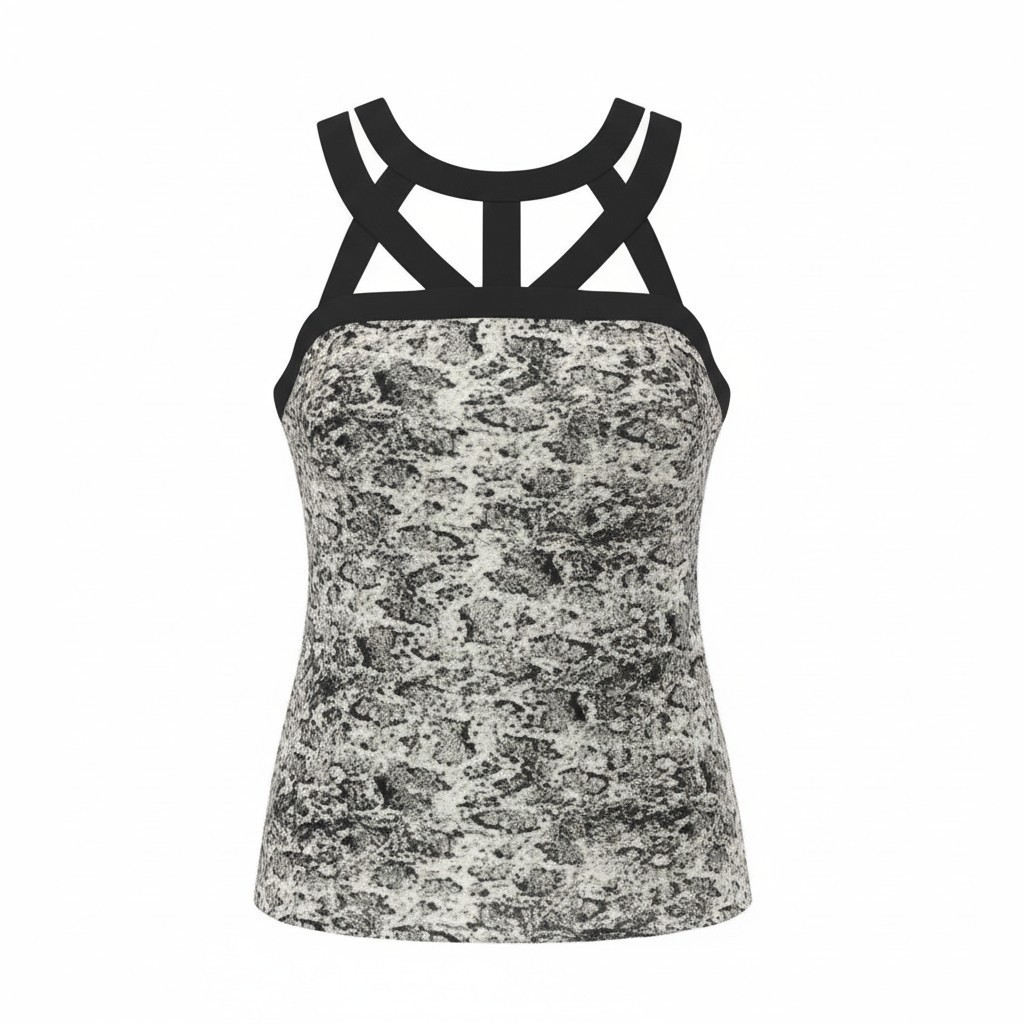 Blusa gris estampado elegante