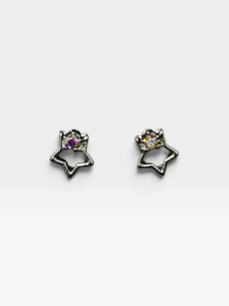 Aretes estrellas plateadas