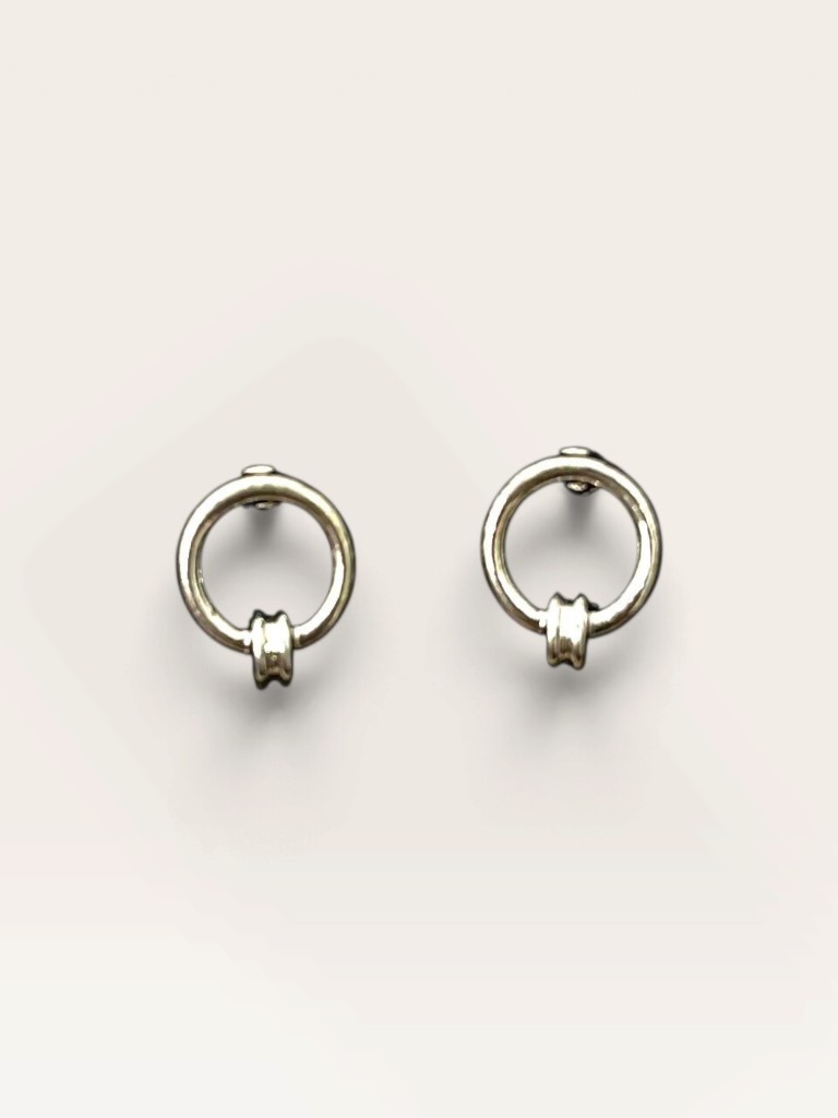 Aretes argolla plateados