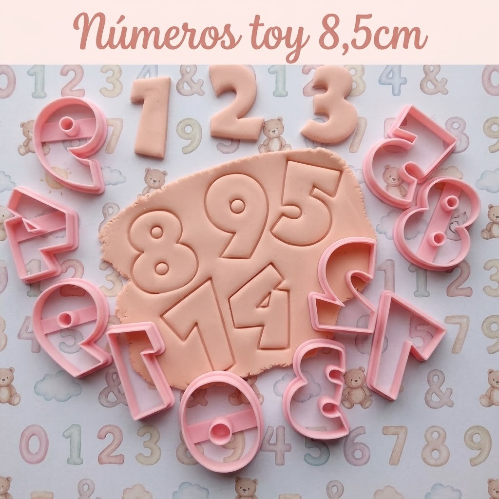 Números toy rosa 8,5cm