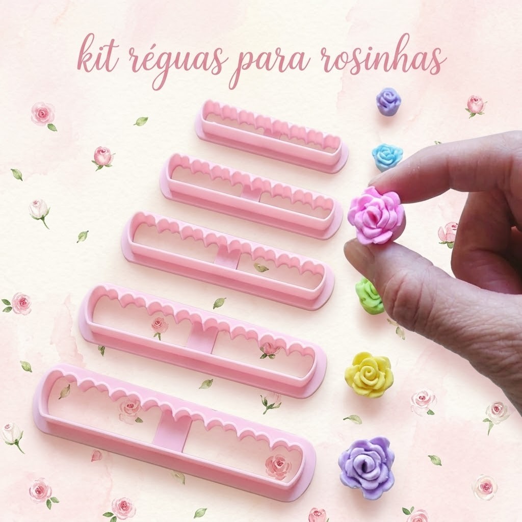 Kit régua rosinha