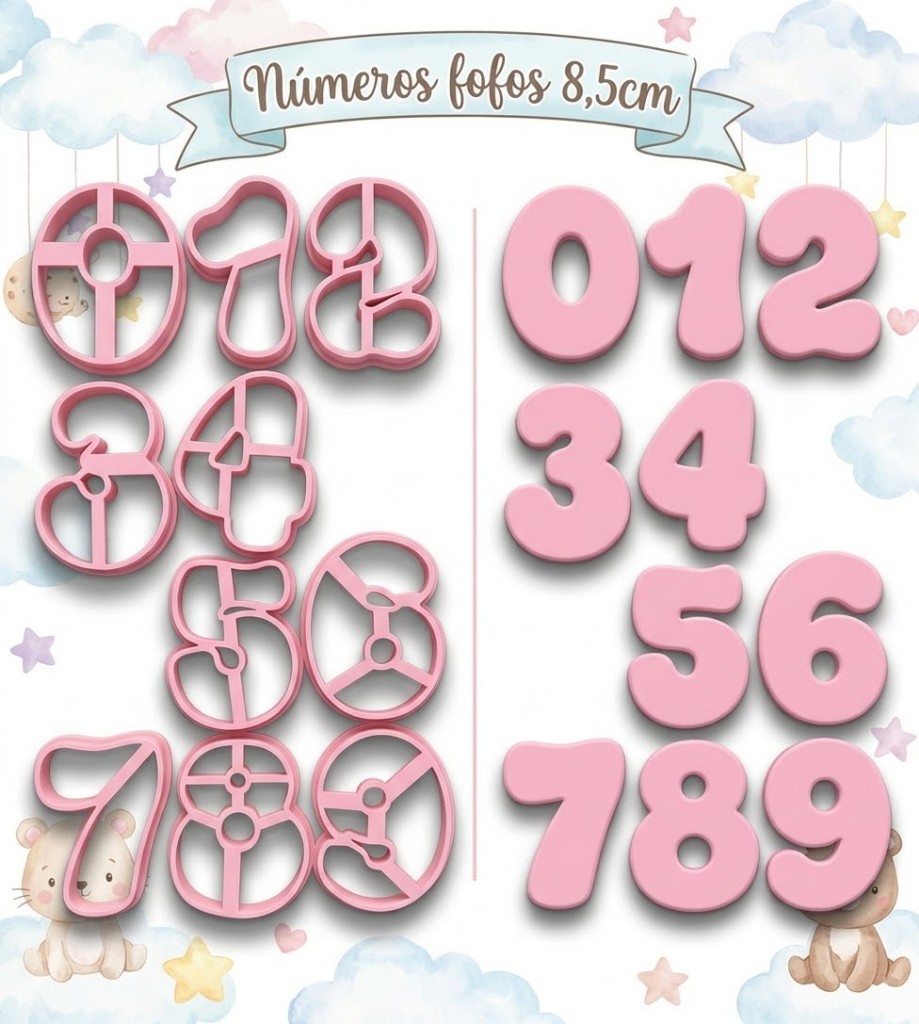 Números fofos  8,5cm