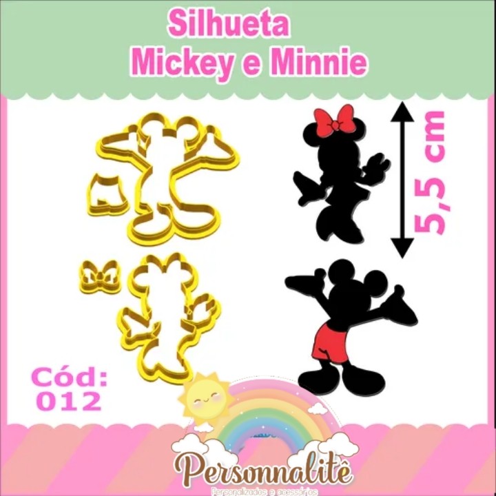 Mickey e Minnie silhueta