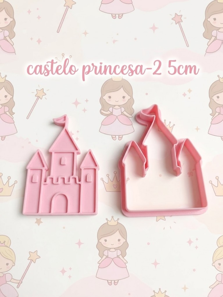 Cortador castelo princesa rosa 5cm