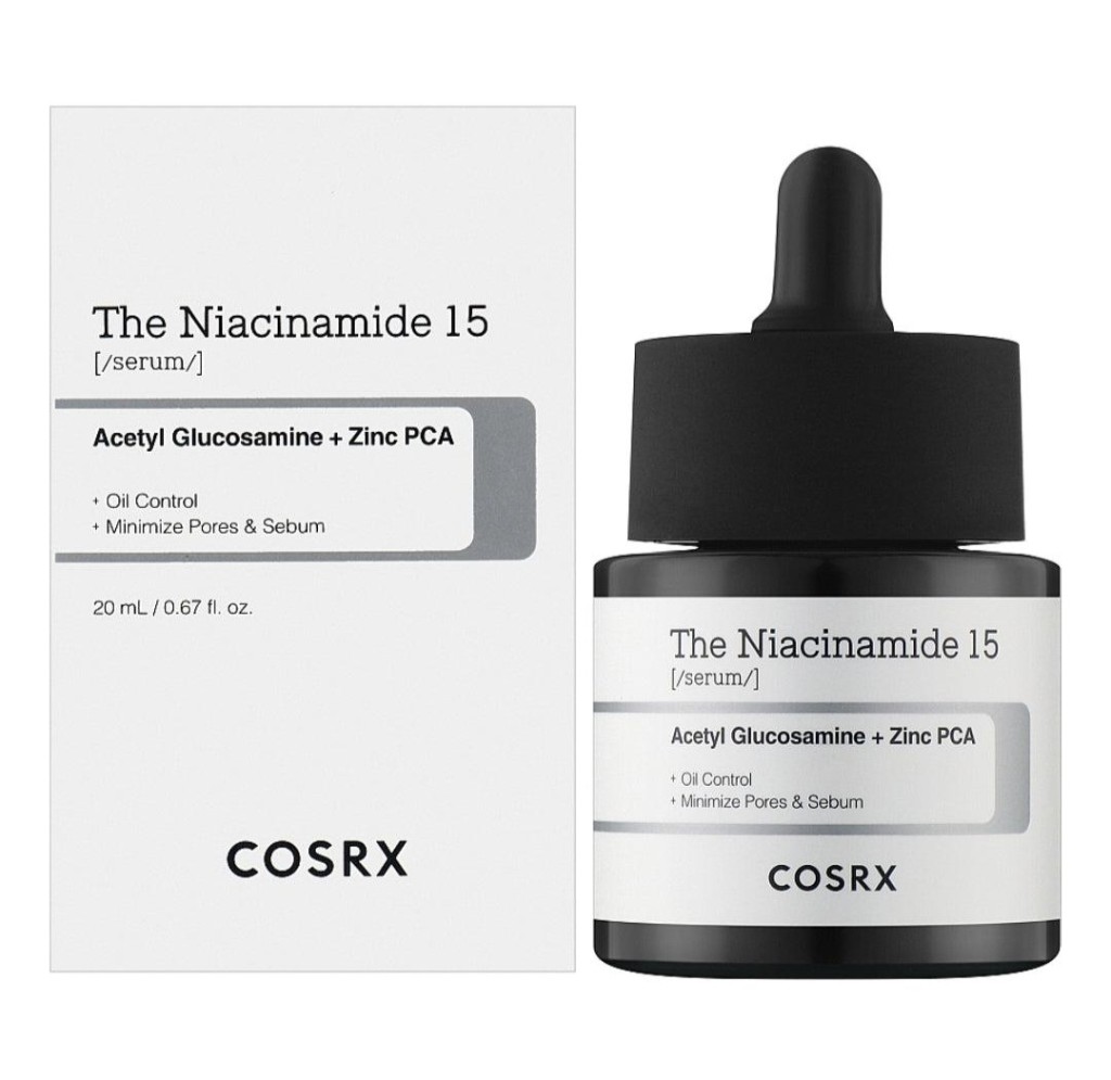 COSRX
The Niacinamide 15 Serum
20 ml
15% Niacinamide · Zinc PCA · NAG