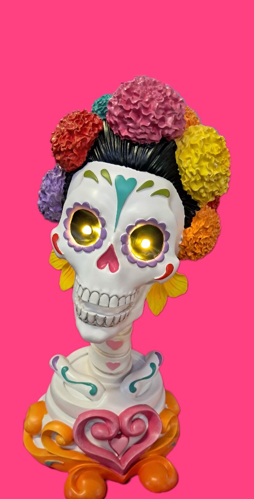 Calavera decorativa con luz