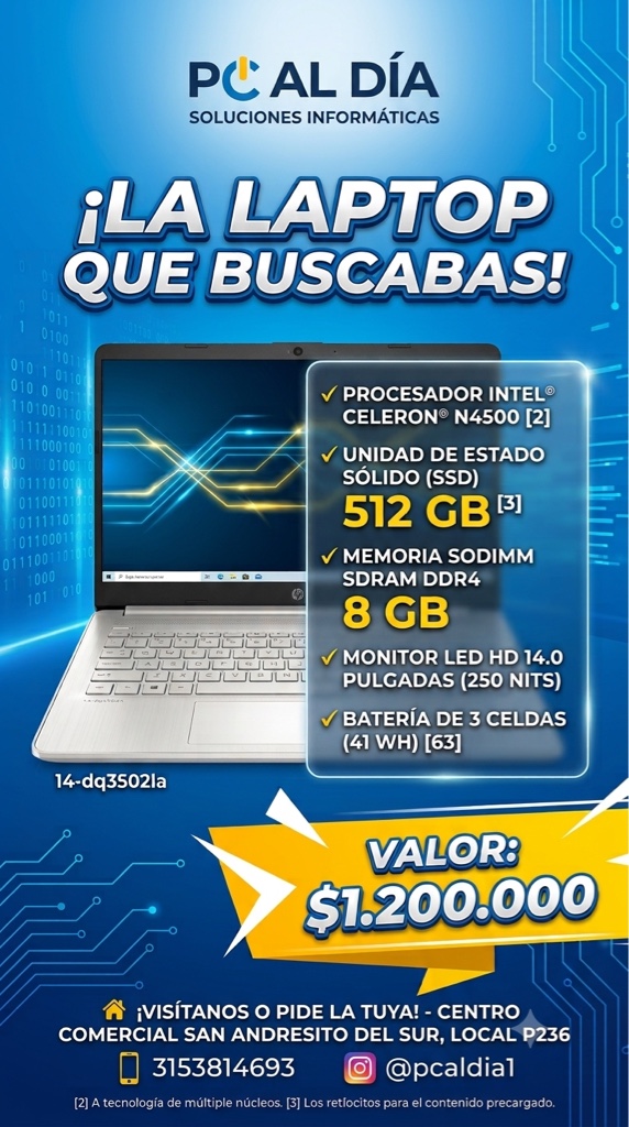 HP Laptop 14" Plateado