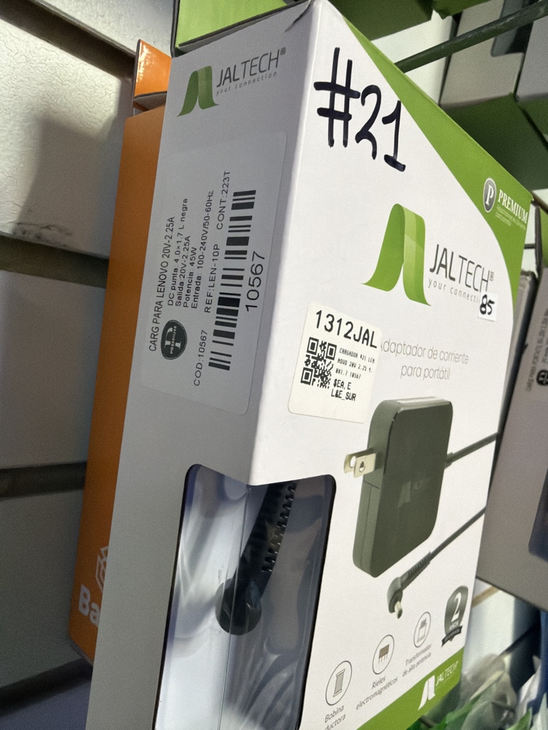 cargador Lenovo punta delgada 20v 225a