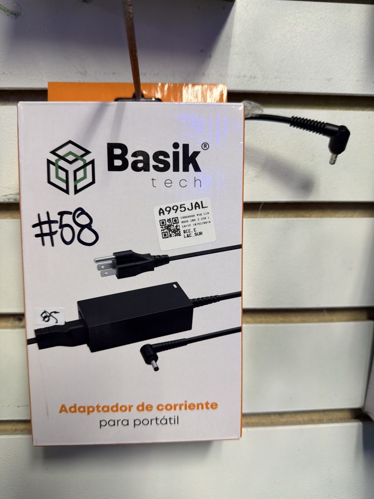 Cargador lenovo punta delgada 20v 3.25a