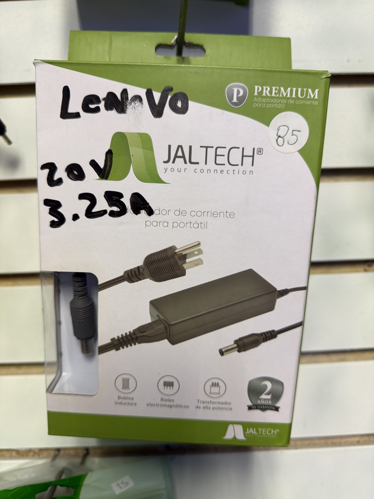 Cargador lenovo portátil 3.25A aguja