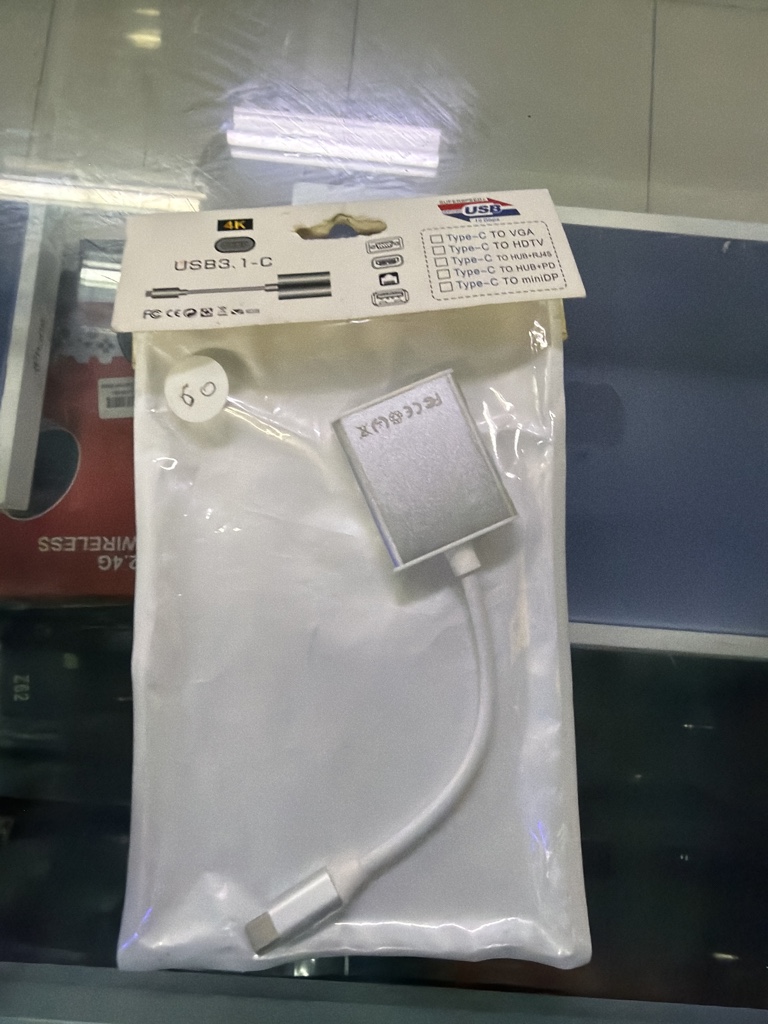 Adaptador USB-C a VGA plata