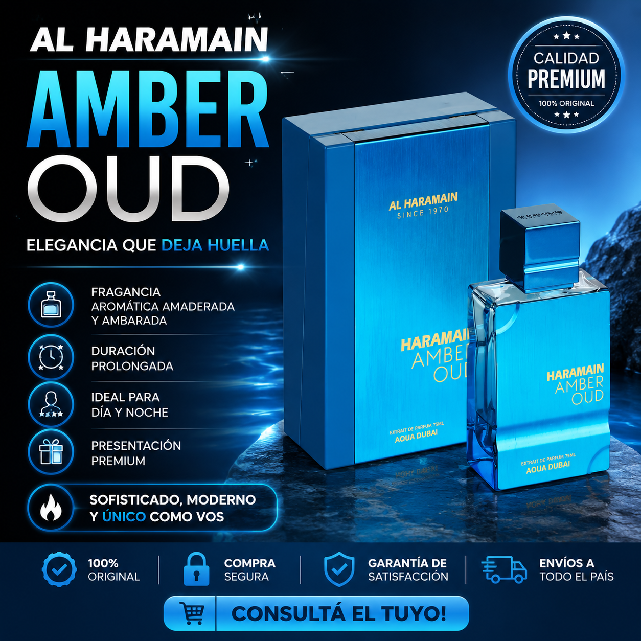 Al Haramain Amber Oud Eau de Parfum 60 ml hombre