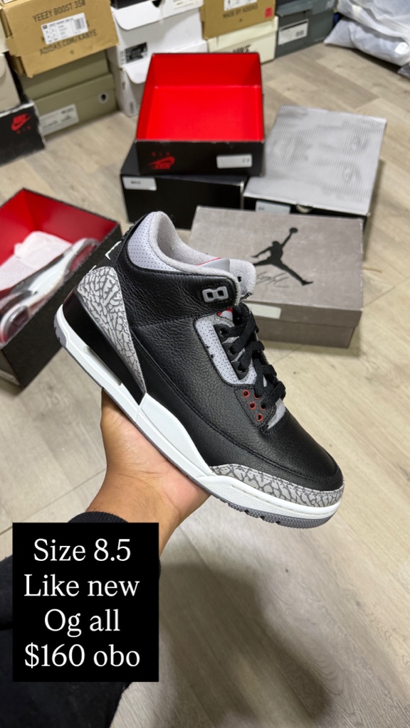 Jordan 3 black cement 2024