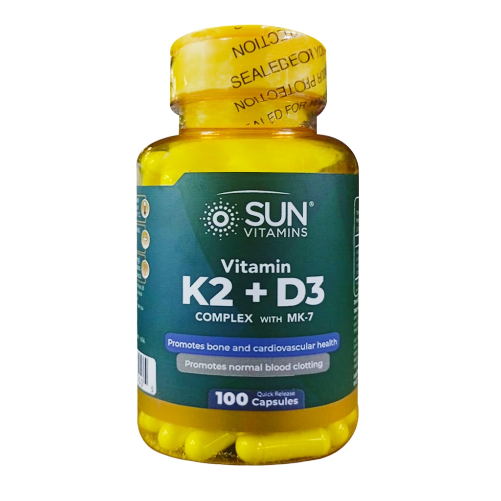 SUN Vitamins K2 + D3 cápsulas