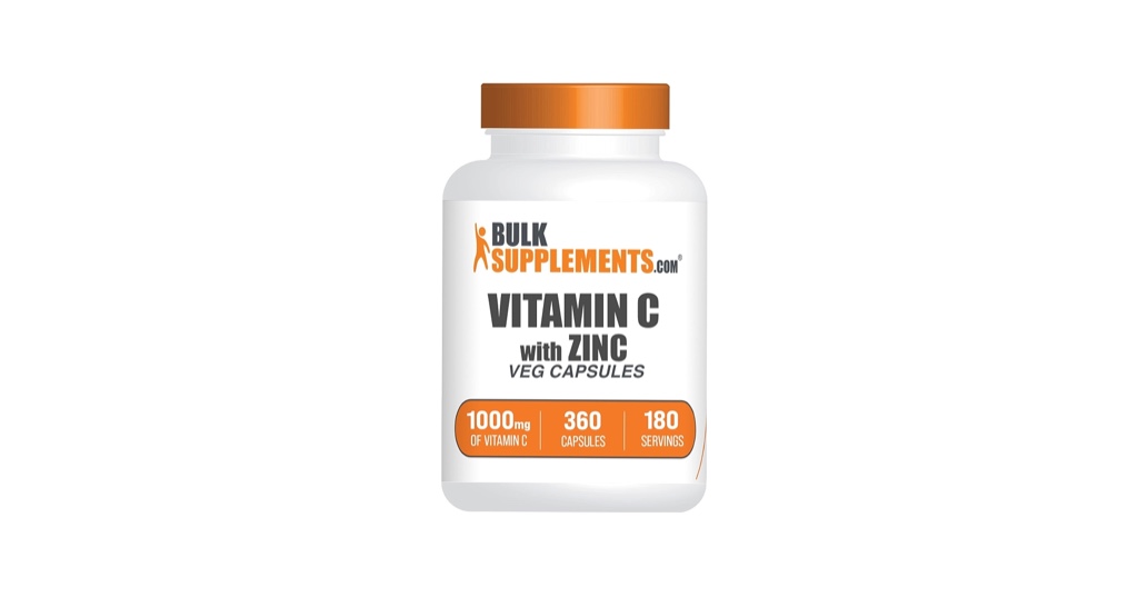 Vitamin C con Zinc - 360 cápsulas BulkSupplements