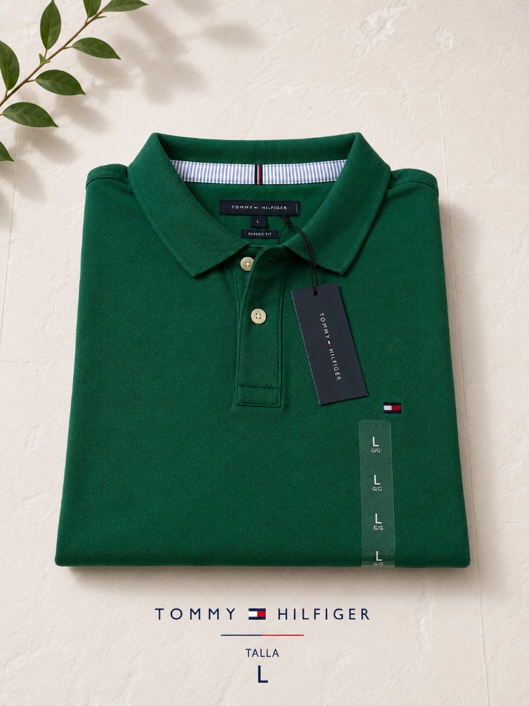 Camisa polo, verde talla L