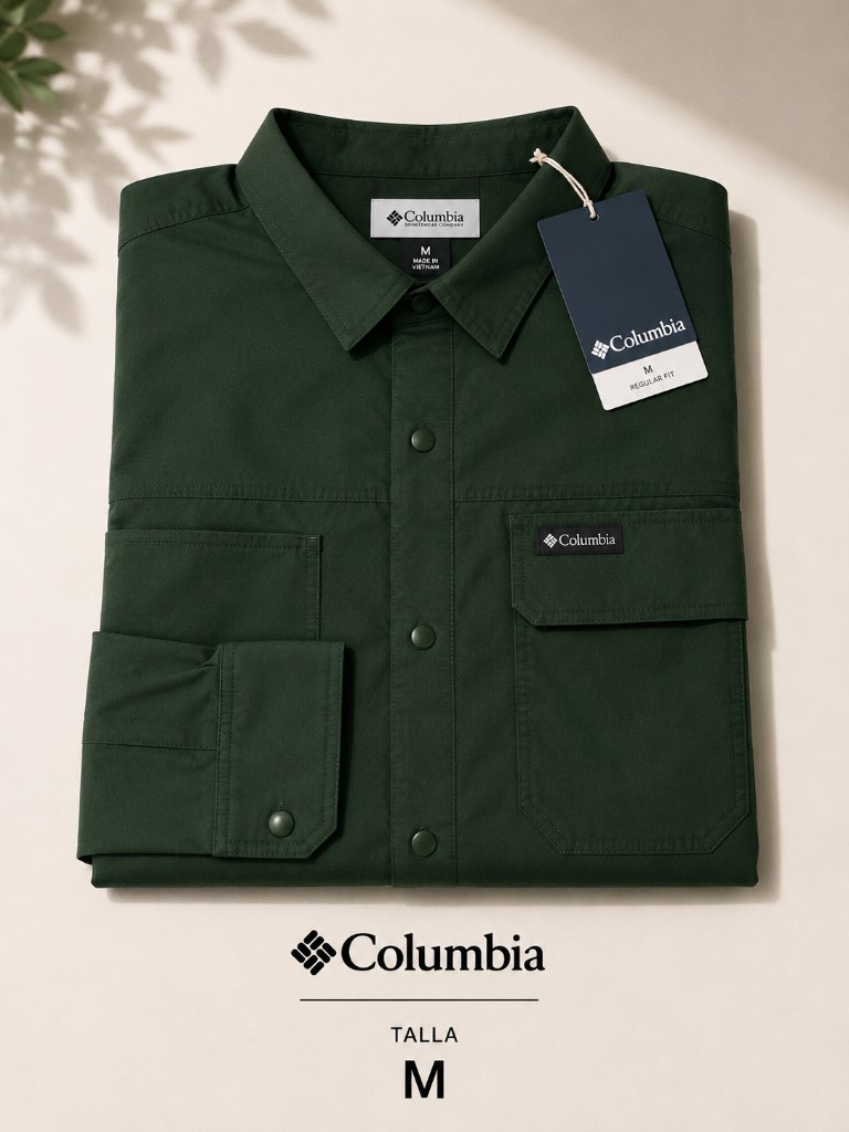 Camisa color verde Columbia, talla M