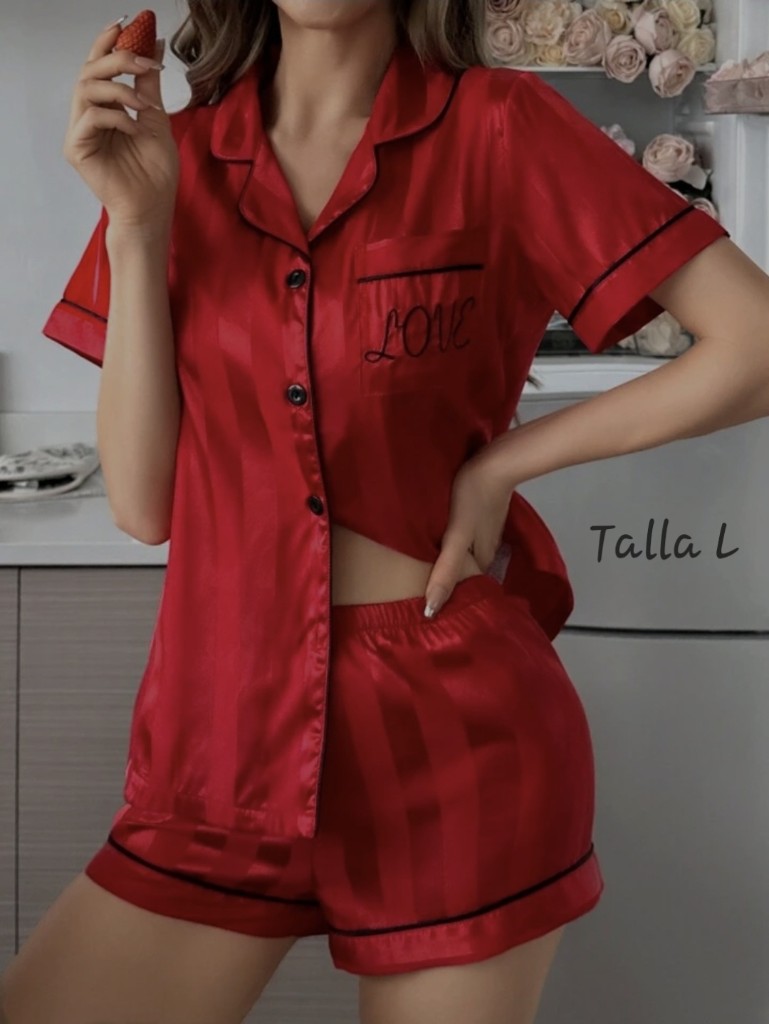 Pijama Color Rojo,talla L