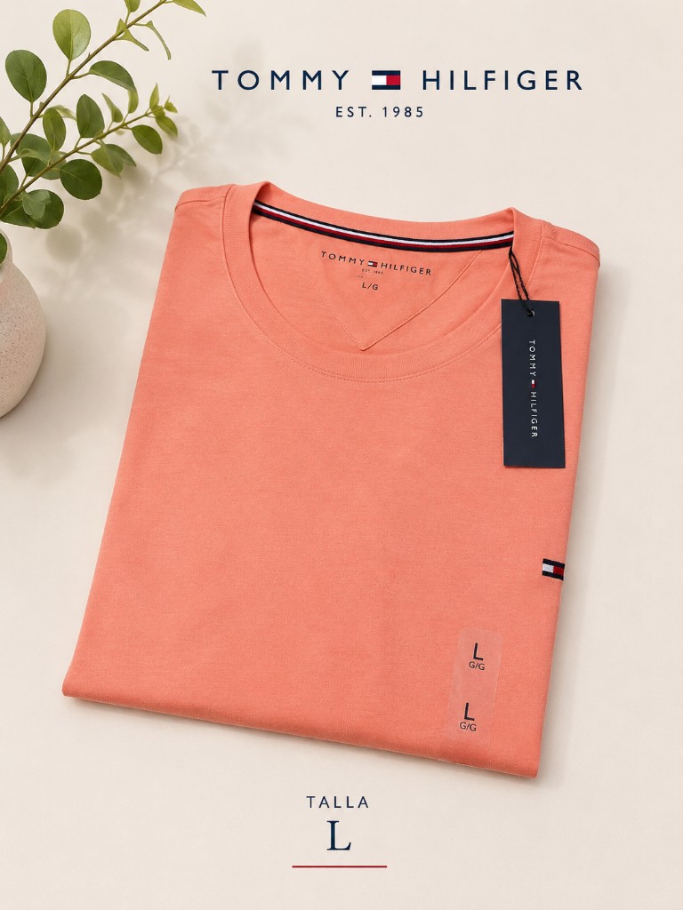 Camiseta Talla L Tommy Hilfiger Naranja