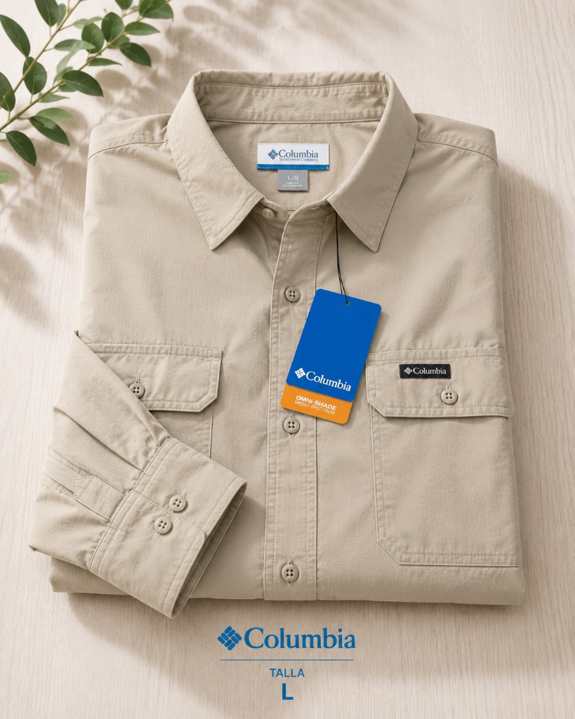 Camisa Columbia,manga larga talla L