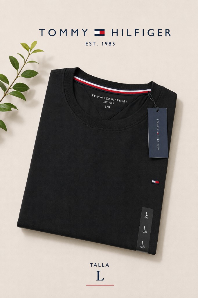 Camiseta Talla L Tommy Hilfiger Negra