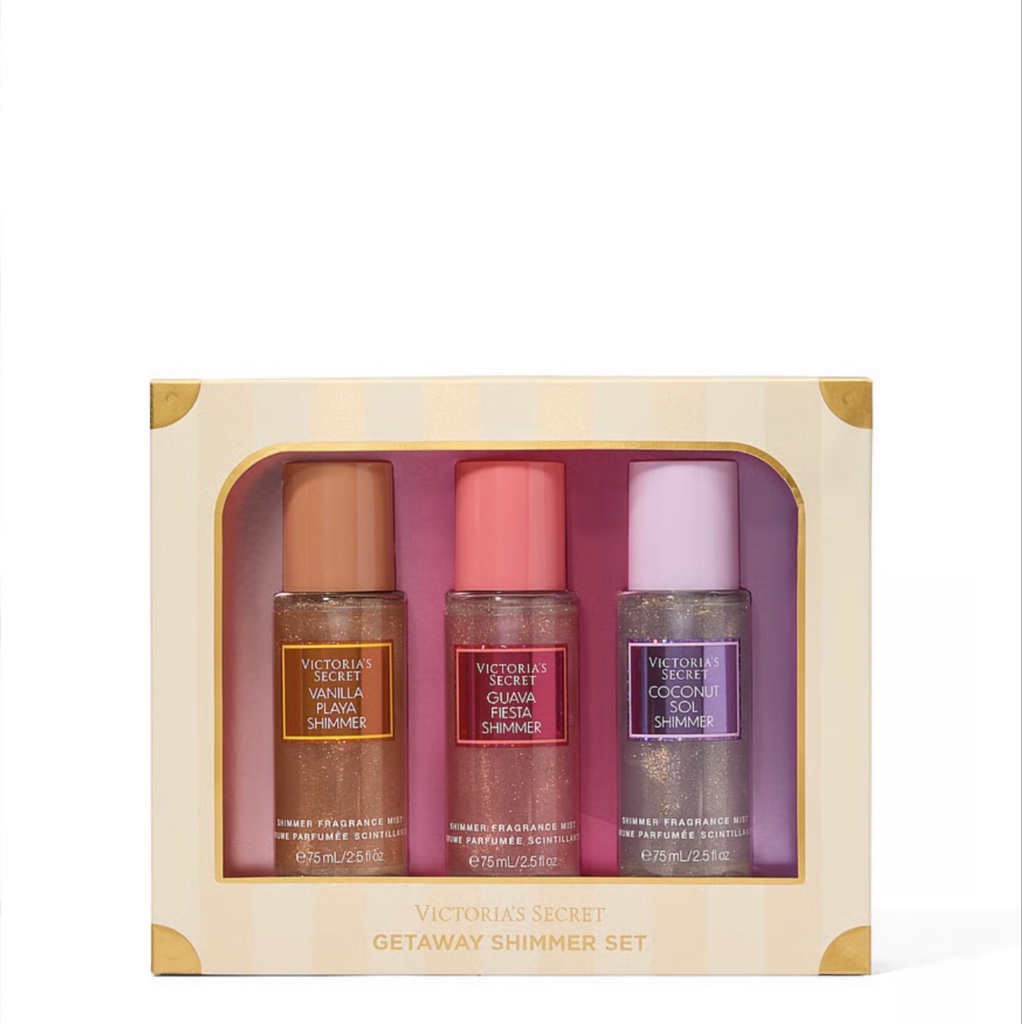 Set de regalo Getaway Shimmer​​​​​​​ de 3 piezas con exclusivas fragancias de verano