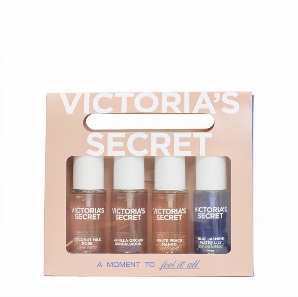 Set de regalo de 4 minibrumas para el cabello y el cuerpo