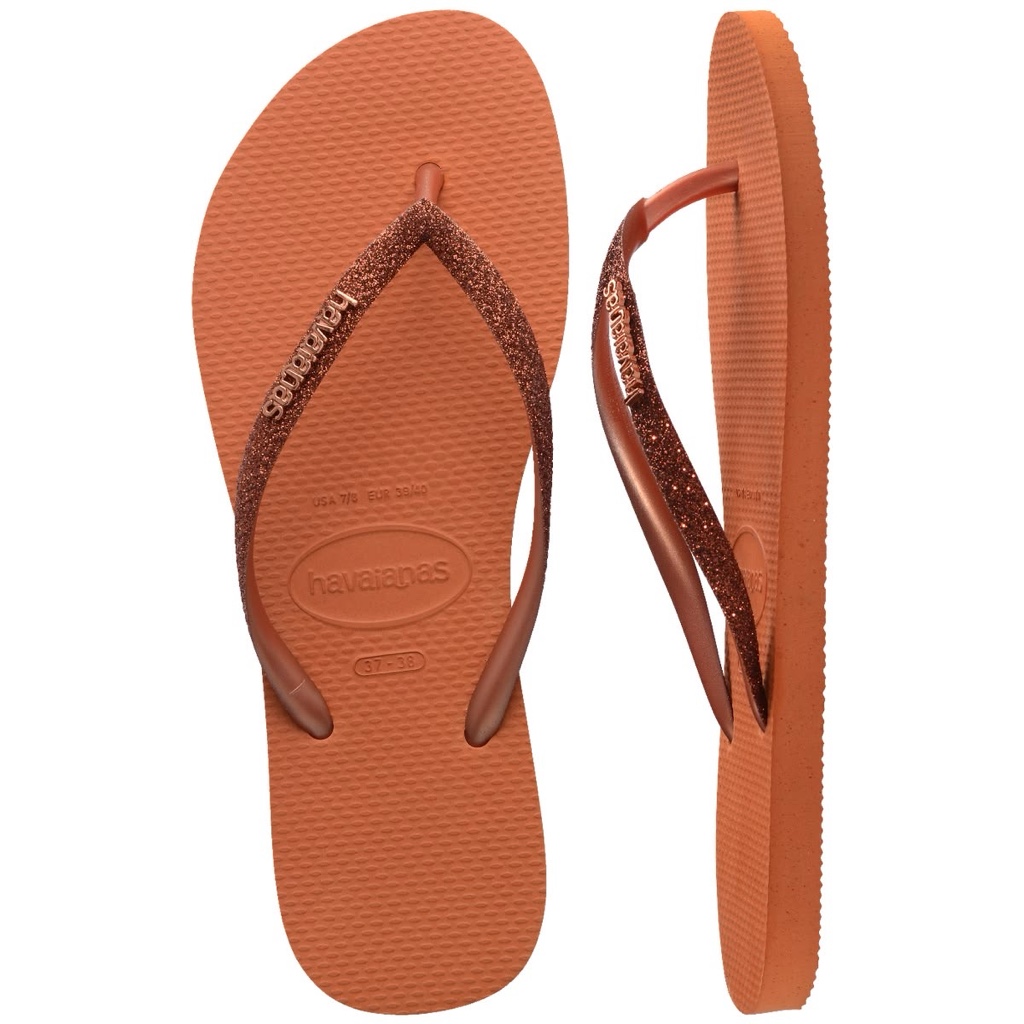SANDALIA HAVAIANA SLIM GLITTER II 37/38 LARANJA CERRADO