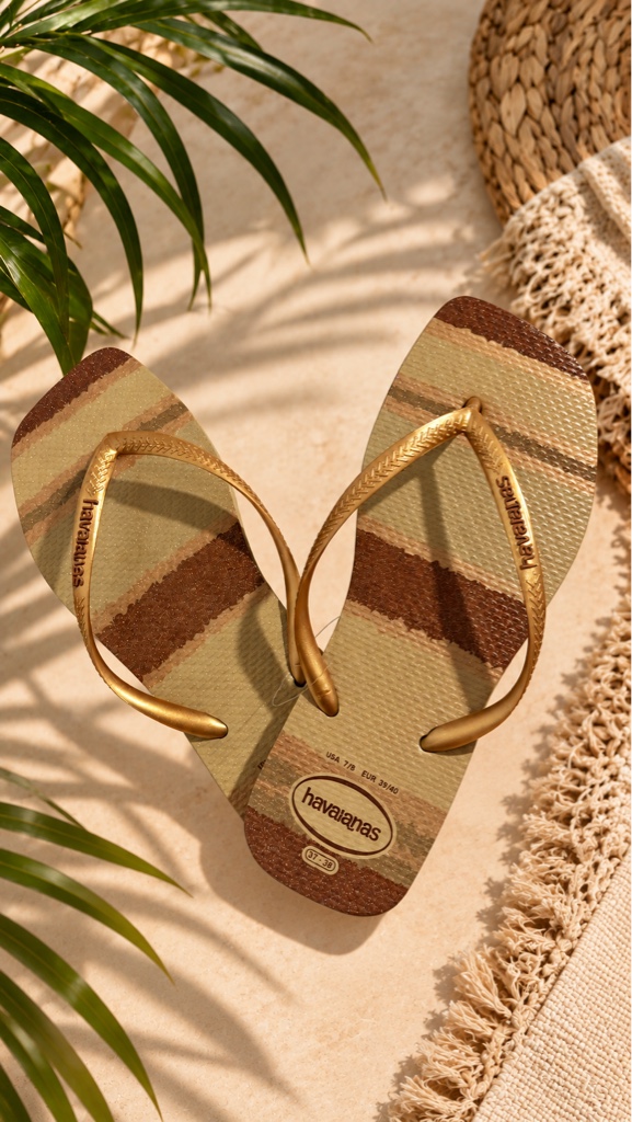 SANDALIA HAVAIANA SLIM SQR PLT GLOW CAFE
