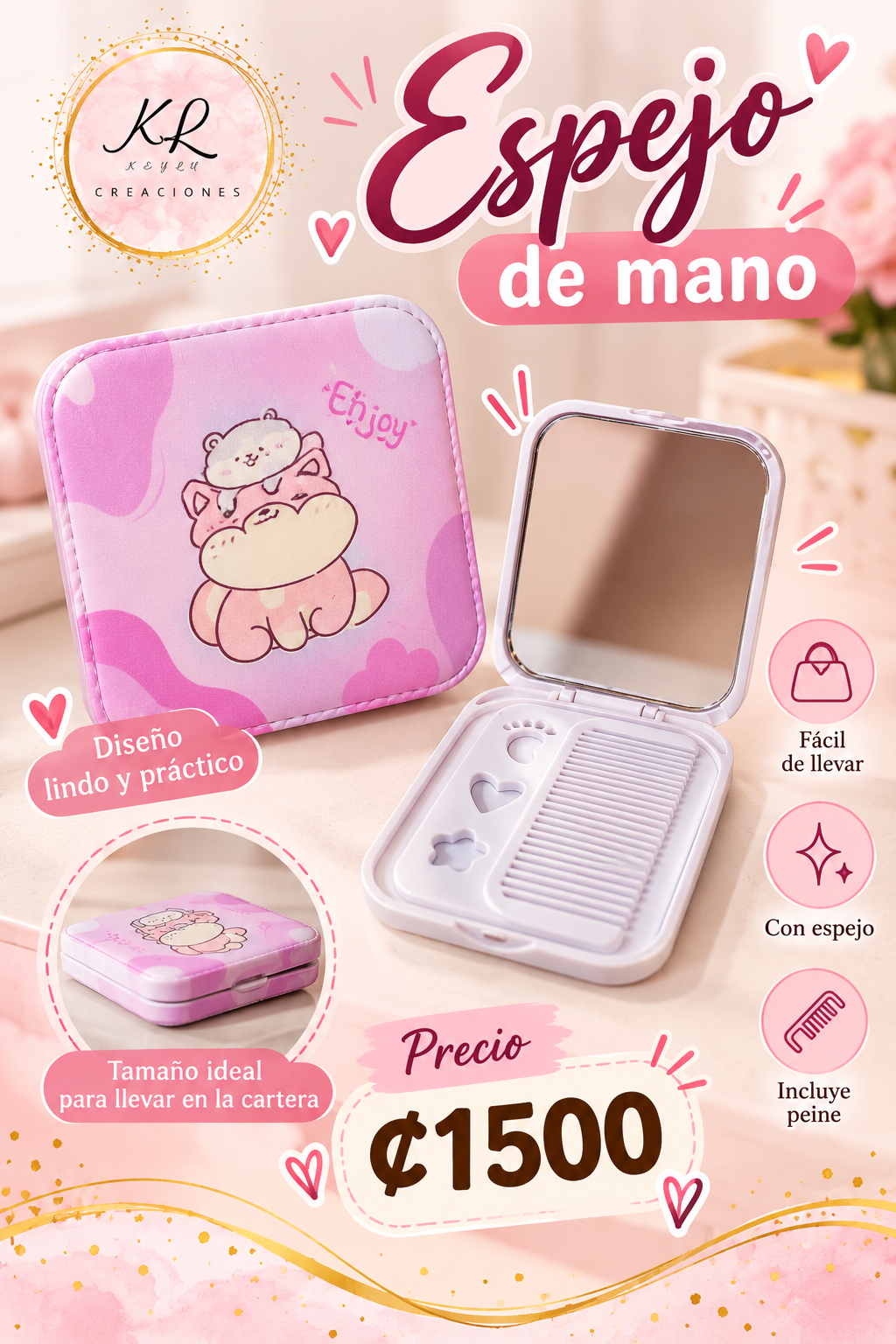 Espejo de mano KR Creaciones